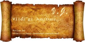 Világi Jusztusz névjegykártya